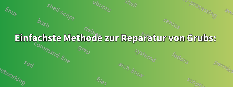 Einfachste Methode zur Reparatur von Grubs: