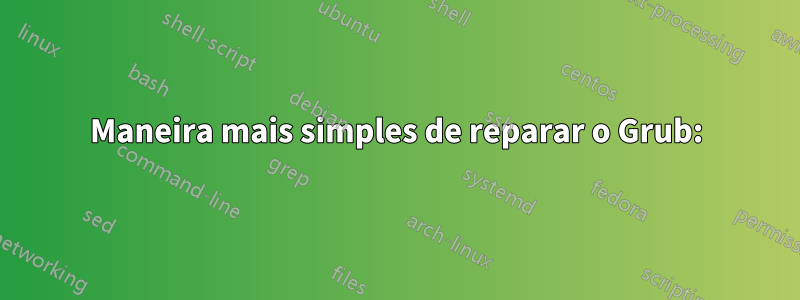 Maneira mais simples de reparar o Grub: