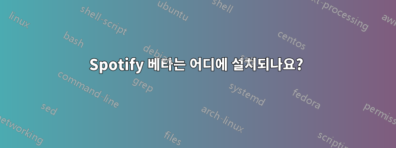 Spotify 베타는 어디에 설치되나요?