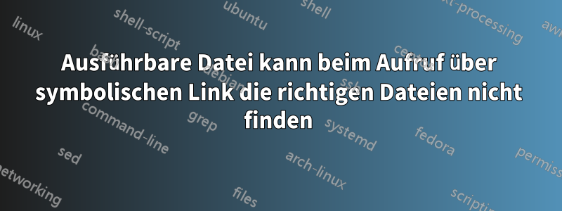 Ausführbare Datei kann beim Aufruf über symbolischen Link die richtigen Dateien nicht finden