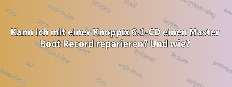 Kann ich mit einer Knoppix 6.1-CD einen Master Boot Record reparieren? Und wie?