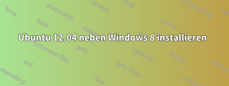 Ubuntu 12.04 neben Windows 8 installieren 