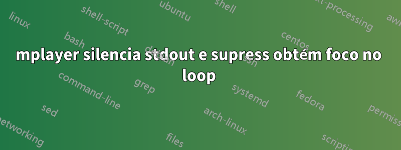 mplayer silencia stdout e supress obtém foco no loop