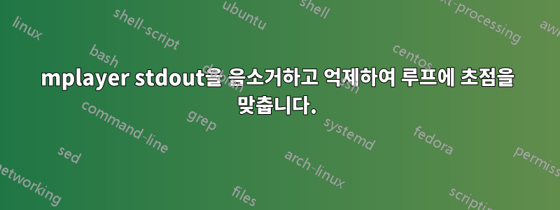 mplayer stdout을 음소거하고 억제하여 루프에 초점을 맞춥니다.