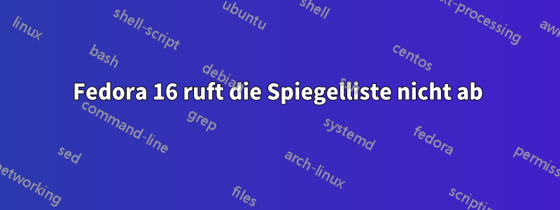 Fedora 16 ruft die Spiegelliste nicht ab