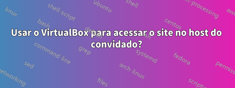 Usar o VirtualBox para acessar o site no host do convidado?