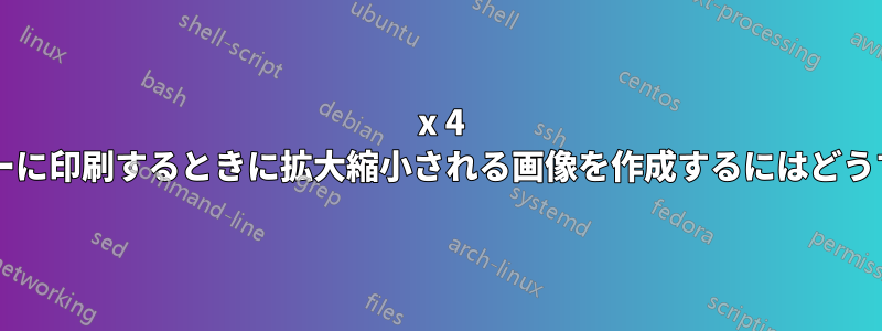 3 x 4 フィートのポスターに印刷するときに拡大縮小される画像を作成するにはどうすればよいですか?