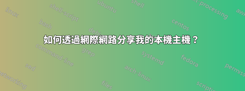 如何透過網際網路分享我的本機主機？