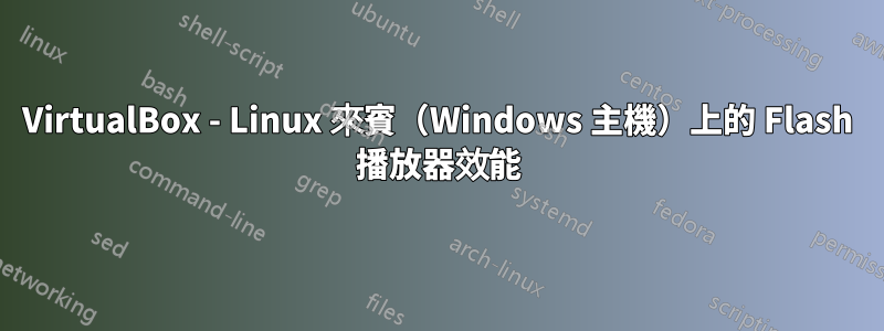 VirtualBox - Linux 來賓（Windows 主機）上的 Flash 播放器效能