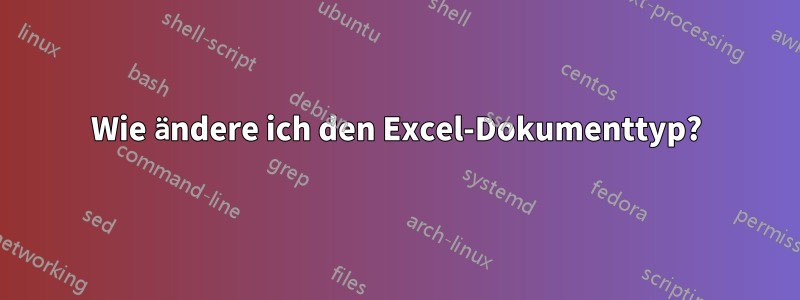 Wie ändere ich den Excel-Dokumenttyp?