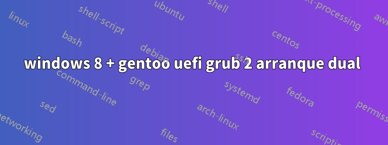 windows 8 + gentoo uefi grub 2 arranque dual