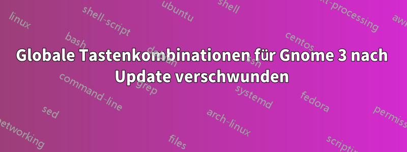 Globale Tastenkombinationen für Gnome 3 nach Update verschwunden