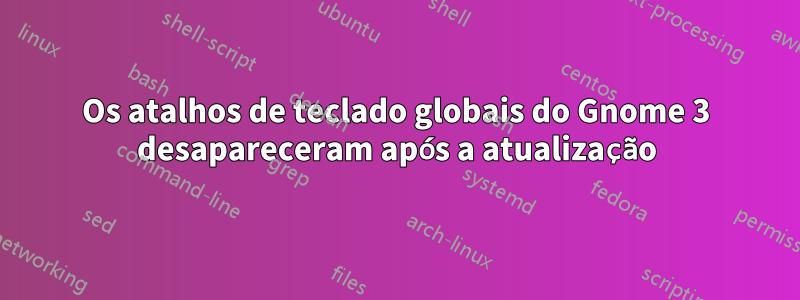 Os atalhos de teclado globais do Gnome 3 desapareceram após a atualização