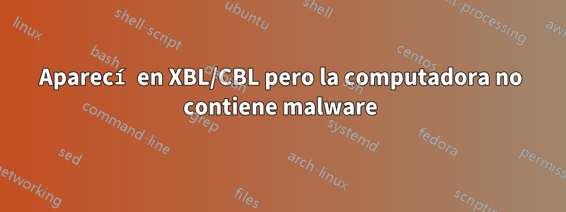 Aparecí en XBL/CBL pero la computadora no contiene malware