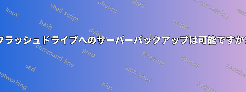 フラッシュドライブへのサーバーバックアップは可能ですか?