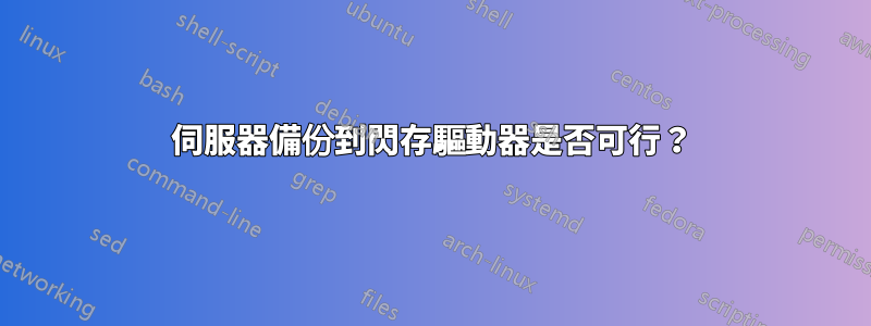 伺服器備份到閃存驅動器是否可行？