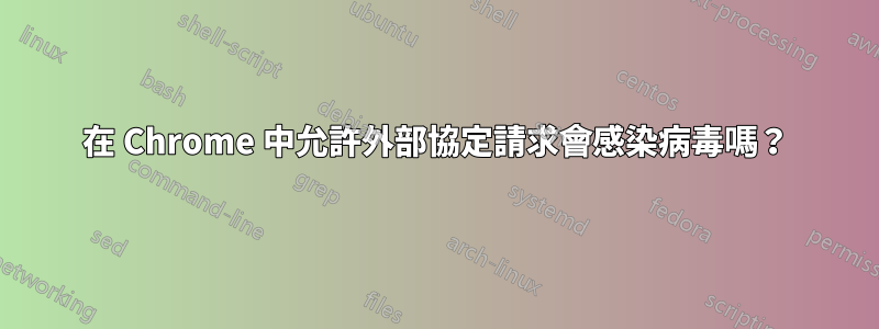 在 Chrome 中允許外部協定請求會感染病毒嗎？