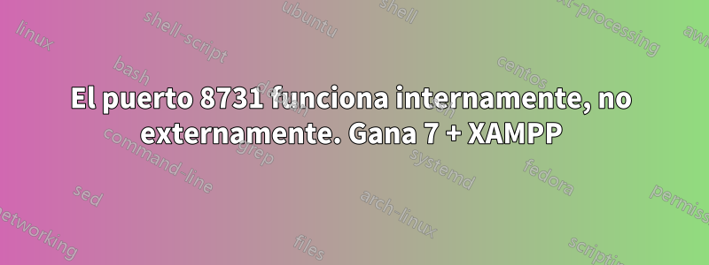 El puerto 8731 funciona internamente, no externamente. Gana 7 + XAMPP