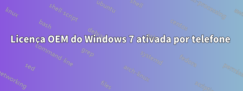 Licença OEM do Windows 7 ativada por telefone