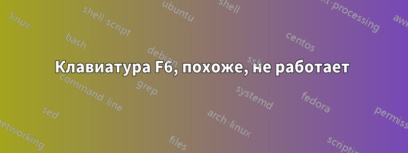 Клавиатура F6, похоже, не работает