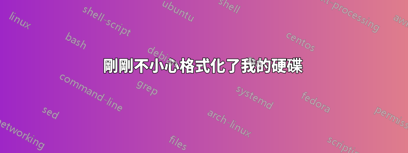 剛剛不小心格式化了我的硬碟