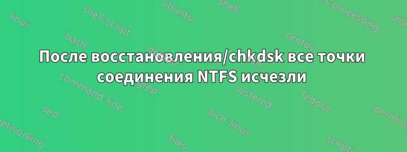 После восстановления/chkdsk все точки соединения NTFS исчезли