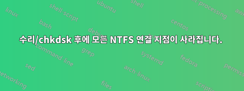 수리/chkdsk 후에 모든 NTFS 연결 지점이 사라집니다.