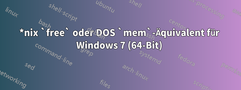 *nix `free` oder DOS `mem`-Äquivalent für Windows 7 (64-Bit)