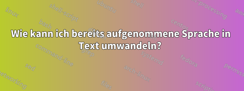 Wie kann ich bereits aufgenommene Sprache in Text umwandeln? 