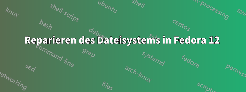 Reparieren des Dateisystems in Fedora 12