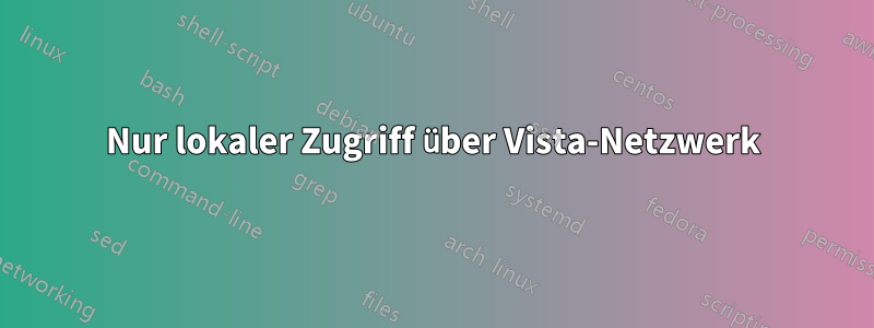 Nur lokaler Zugriff über Vista-Netzwerk