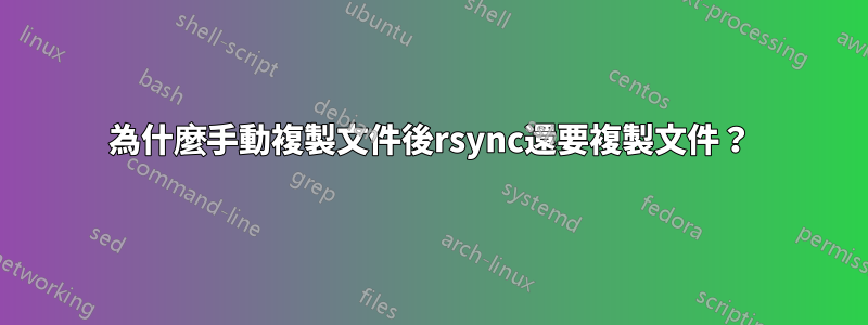 為什麼手動複製文件後rsync還要複製文件？