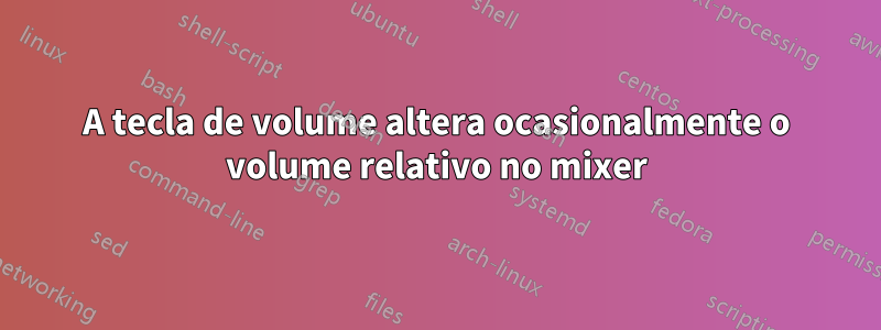 A tecla de volume altera ocasionalmente o volume relativo no mixer