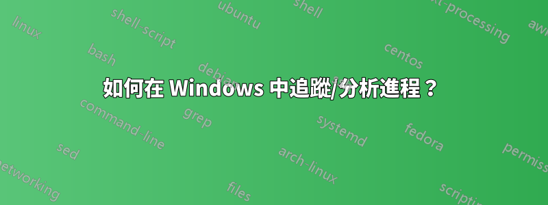 如何在 Windows 中追蹤/分析進程？