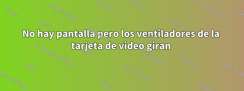 No hay pantalla pero los ventiladores de la tarjeta de video giran