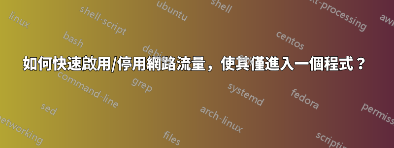 如何快速啟用/停用網路流量，使其僅進入一個程式？