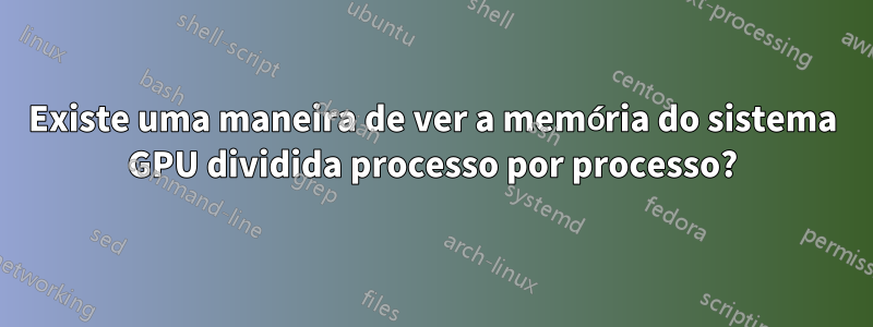 Existe uma maneira de ver a memória do sistema GPU dividida processo por processo?