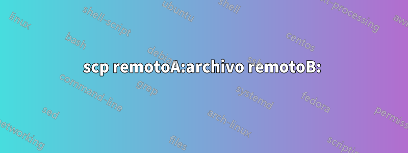 scp remotoA:archivo remotoB: