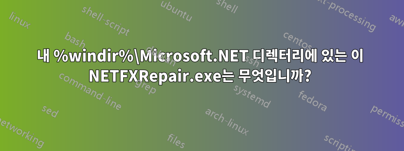 내 %windir%\Microsoft.NET 디렉터리에 있는 이 NETFXRepair.exe는 무엇입니까?