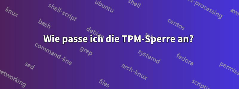 Wie passe ich die TPM-Sperre an?