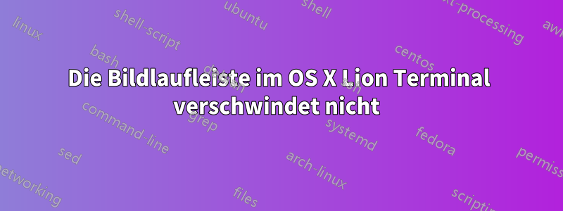 Die Bildlaufleiste im OS X Lion Terminal verschwindet nicht 