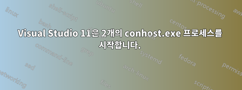 Visual Studio 11은 2개의 conhost.exe 프로세스를 시작합니다.