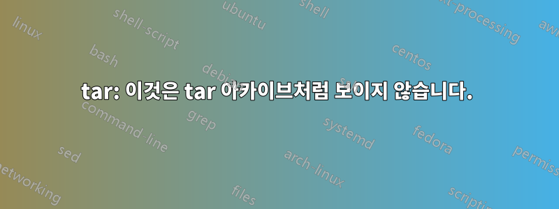 tar: 이것은 tar 아카이브처럼 보이지 않습니다.