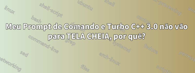 Meu Prompt de Comando e Turbo C++ 3.0 não vão para TELA CHEIA, por quê?