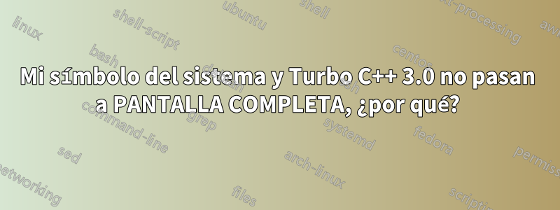 Mi símbolo del sistema y Turbo C++ 3.0 no pasan a PANTALLA COMPLETA, ¿por qué?