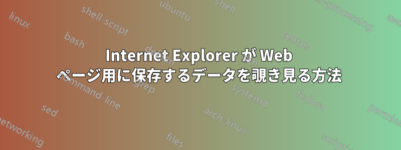 Internet Explorer が Web ページ用に保存するデータを覗き見る方法