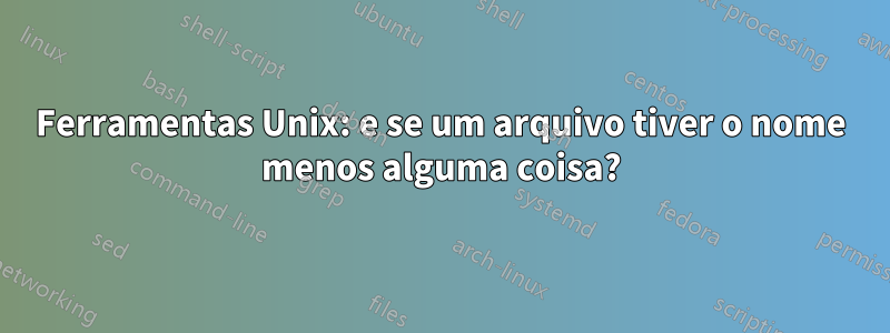 Ferramentas Unix: e se um arquivo tiver o nome menos alguma coisa?