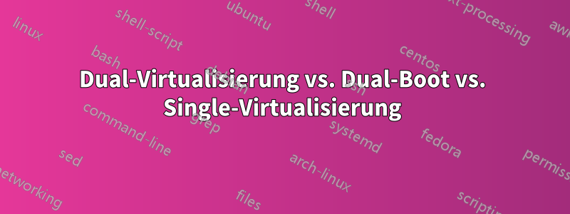 Dual-Virtualisierung vs. Dual-Boot vs. Single-Virtualisierung