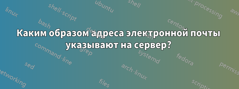 Каким образом адреса электронной почты указывают на сервер?