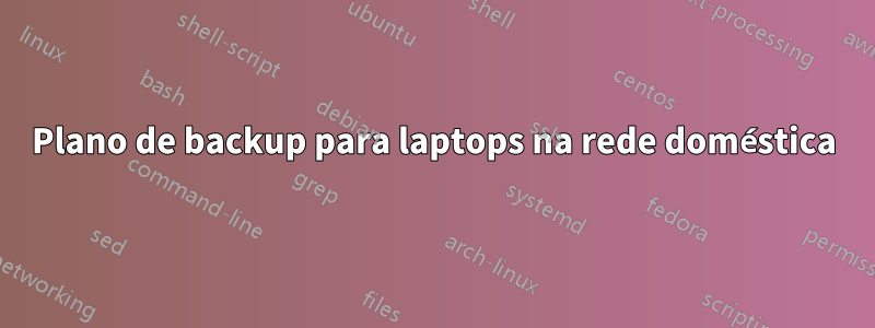 Plano de backup para laptops na rede doméstica